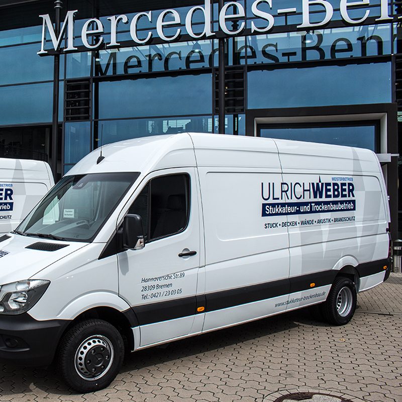 Transporter mit Autobeschriftung in Bremen für Ulrich Weber